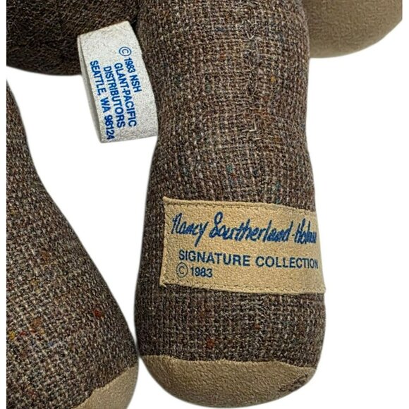 1985 Nancy Southerland Holmes Signed Teddy Bear Tweed 16” Stuffed Plush Vintage - Picture 9 of 15